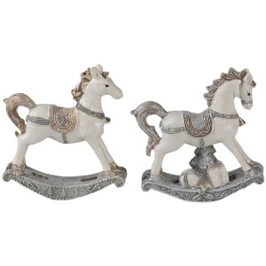 Dekorácia hojdací kôň (sada 2 ks) viacfarebná 7x2x8 cm 6PR4659