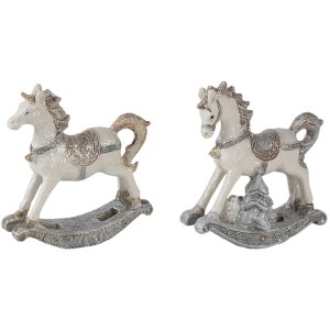 Dekorácia hojdací kôň (sada 2 ks) viacfarebná 7x2x8 cm 6PR4659