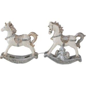 Dekorácia hojdací kôň (sada 2 ks) viacfarebná 7x2x8 cm 6PR4659