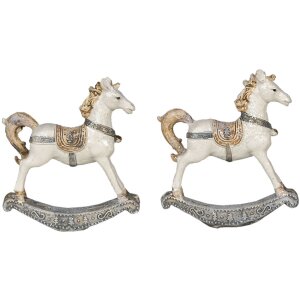 Dekorácia hojdací kôň (sada 2 ks) viacfarebná 7x2x8 cm 6PR4659
