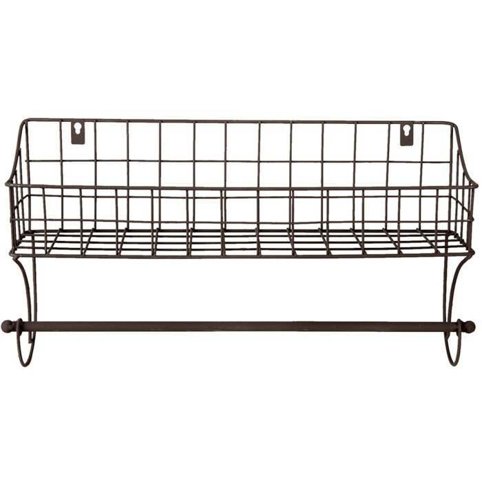 Držiak na uteráky pre hostí s košom čierny 44x12x25 cm 6Y4305