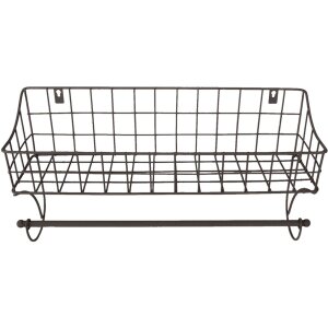 Držiak na uteráky pre hostí s košom čierny 44x12x25 cm 6Y4305