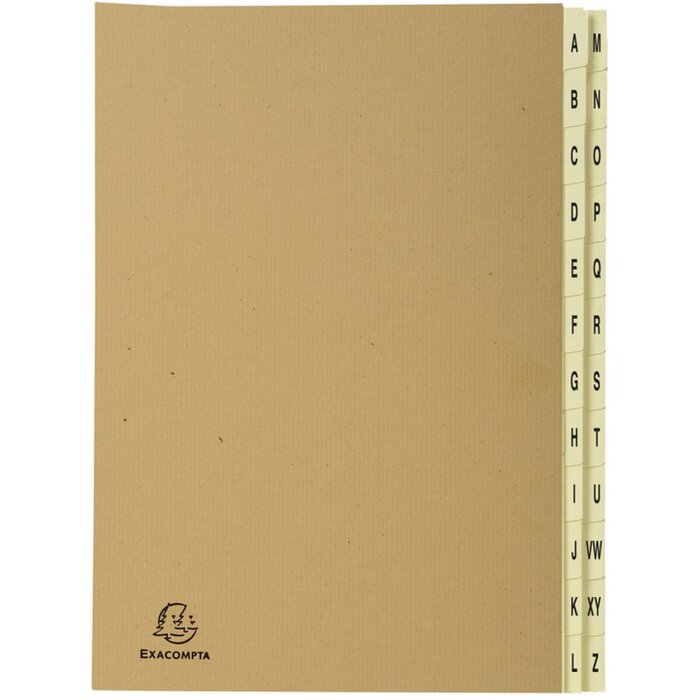 Exacompta organizér 24 priehradiek A-Z Kraft DIN A4 25x33 cm