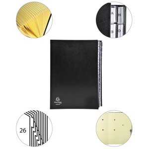 Exacompta organizér priečinok s pružným plisovaným chrbtom 26 priečinkov A-Z DIN A4 čierny