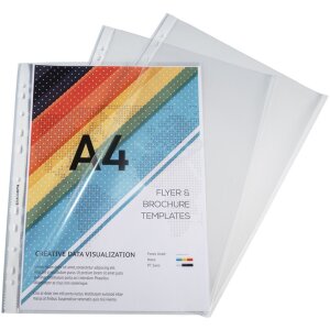 Exacompta 100 vreciek na brožúry, otvorené v hornej časti a po stranách, hladké, DIN A4