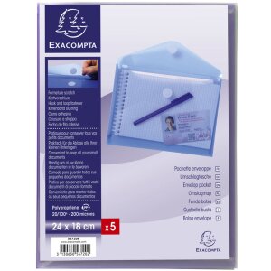 Exacompta balenie 5 puzdier na brožúry so suchým zipsom PP 200µ 24x18 cm rôzne