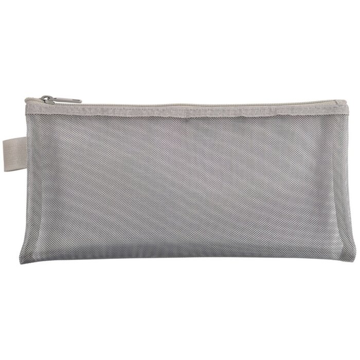 Exacompta taška so zipsom z nylonu strieborná 8x18 cm