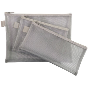 Exacompta taška so zipsom z nylonu strieborná 8x18 cm