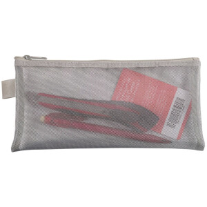 Exacompta taška so zipsom z nylonu strieborná 8x18 cm