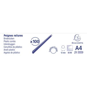 Exacompta box 100 špirál 12 mm PVC na viazanie DIN A4 čierny