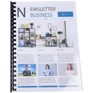 Exacompta 75601E PVC viazacie špirály 20 mm pre DIN A4 21 krúžkov čierne 100 ks