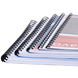 Exacompta 75701E špirály 25 mm PVC pre formát A4 A3 na šírku čierne 100 ks