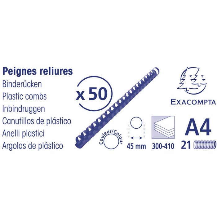 Exacompta 75901E Balenie 50 viazacích špirál 45 mm PVC pre DIN A4 čierna