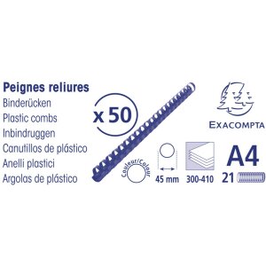 Exacompta 75901E Balenie 50 viazacích špirál 45 mm PVC pre DIN A4 čierna