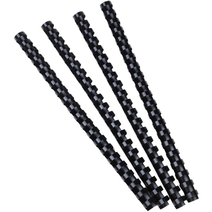 Exacompta 76401E Viazacie špirály 12 mm PVC čierne 25 kusov DIN A4 65-90 listov