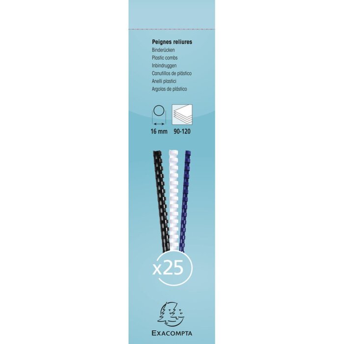 Exacompta 76500E Špirála 16 mm 25 ks Biela na dokumenty DIN A4 90-120 listov