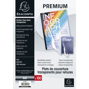 Exacompta balenie 100 obalov PVC 300µ DIN A4 kryštál