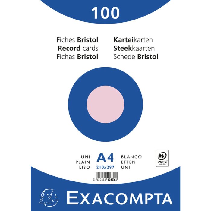 Exacompta indexové karty prázdne DIN A4 100 ks ružová