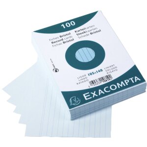 Exacompta indexové karty A6 linkované 100 ks azúrovo modré 205g/m²