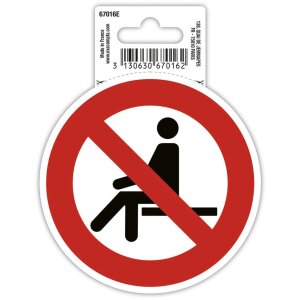 Samolepiaca značka Zákaz sedenia 10 cm
