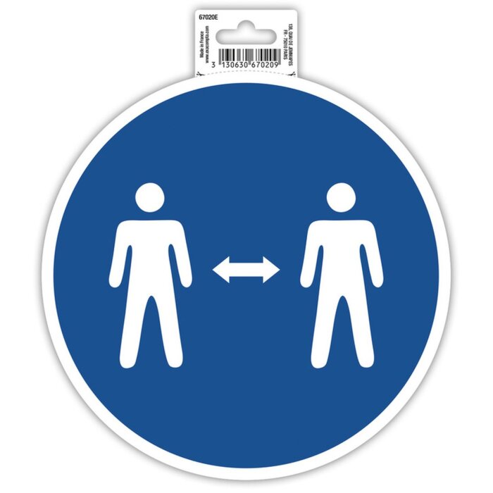 Samolepiaca značka Dodržujte vzdialenosť 20 cm