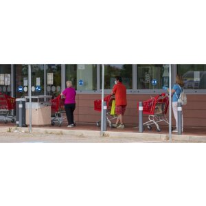 Samolepiaca značka Dodržujte vzdialenosť 20 cm