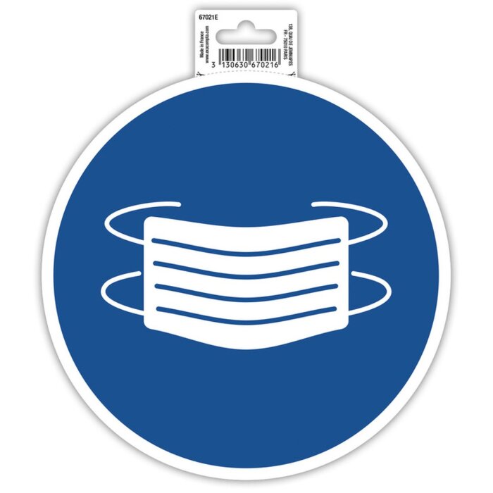 Samolepiaca značka pre povinné masky 20 cm