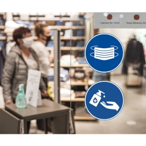 Nálepka na dezinfekciu rúk 20 cm