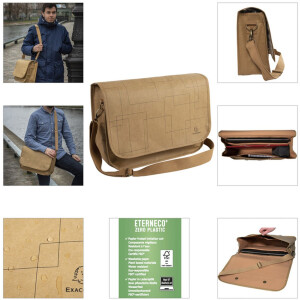 Exacompta papierová taška koženého vzhľadu 39x27x13cm Eterneco geometrické motívy