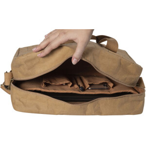 Exacompta taška 39x29x15cm papier kožený vzhľad Eterneco hnedá geometrické motívy