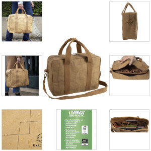 Exacompta taška 39x29x15cm papier kožený vzhľad Eterneco hnedá geometrické motívy