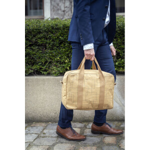 Exacompta taška 39x29x15cm papier kožený vzhľad Eterneco hnedá geometrické motívy