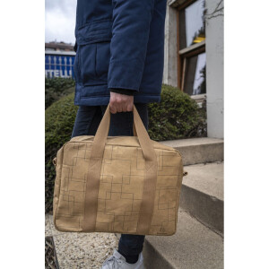 Exacompta taška 39x29x15cm papier kožený vzhľad Eterneco hnedá geometrické motívy