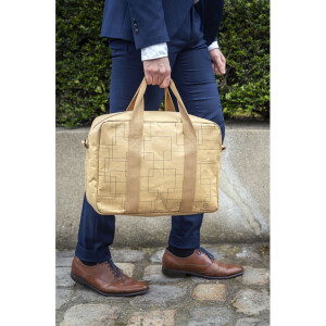 Exacompta taška 39x29x15cm papier kožený vzhľad Eterneco hnedá geometrické motívy