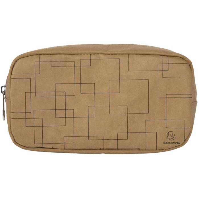 Exacompta penál 21x11x7 cm papier v koženom vzhľade Eterneco Brown