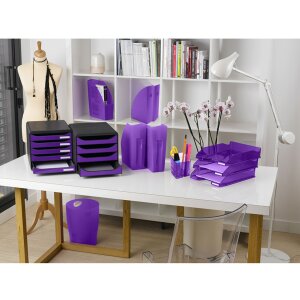 Exacompta 310720D Zásuvkový box Big Box 4 zásuvky Iderama Fialová