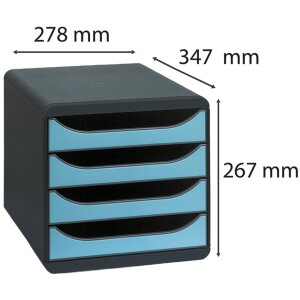 Exacompta 310782D Zásuvkový box Big Box 4 zásuvky Iderama tyrkysová