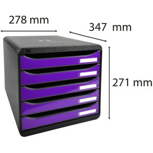 Exacompta zásuvkový box Big Box Plus Iderama Violet Glossy 5 zásuviek A4+