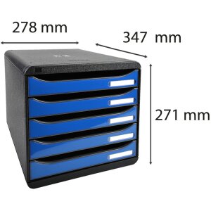 Exacompta zásuvkový box Big Box Plus 5 otvorených zásuviek Iderama ľadovo modrá lesklá