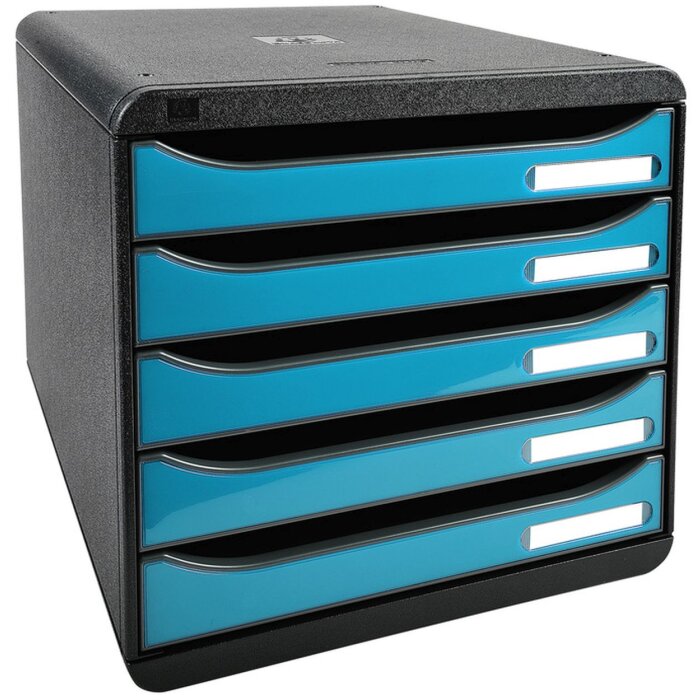 Exacompta 3097282D Zásuvkový box Big Box Plus 5 zásuviek tyrkysový lesklý