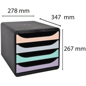 Exacompta zásuvkový box Big Box Plus Aquarel 4 otvorené zásuvky A4+ stohovateľné