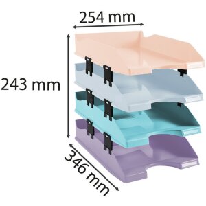 Exacompta sada 4 zásobníkov na listy COMBO MIDI Aquarel assorted