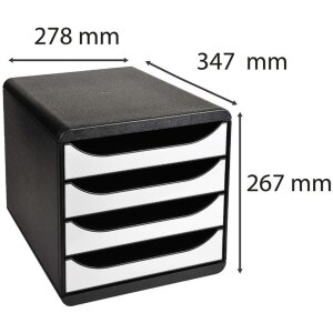 Exacompta zásuvkový box Big Box Plus 4 otvorené zásuvky Lesklá biela