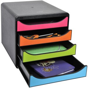 Exacompta 3104214D Zásuvkový box Big Box Plus 4 otvorené zásuvky lesklá čierna