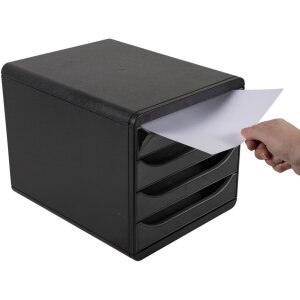 Exacompta 3104214D Zásuvkový box Big Box Plus 4 otvorené zásuvky lesklá čierna