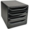 Exacompta 3104214D Zásuvkový box Big Box Plus 4 otvorené zásuvky lesklá čierna