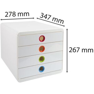 Exacompta 314398D Zásuvkový box POP-BOX 4 zásuvky biely Harlekýn