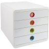 Exacompta 314398D Zásuvkový box POP-BOX 4 zásuvky biely Harlekýn