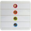 Exacompta 314398D Zásuvkový box POP-BOX 4 zásuvky biely Harlekýn