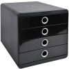Exacompta 314438D Zásuvkový box POP-BOX 4 zásuvky čierny lesklý DIN A4+